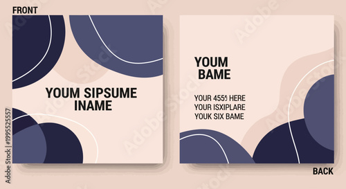 Modern abstract business card template featuring elegant organic shapes in a stylish dual-sided design for professional branding and communication