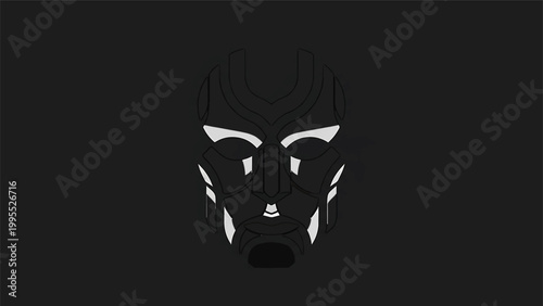 Minimalist Silhouette of a Human Face with Dramatic Lighting.