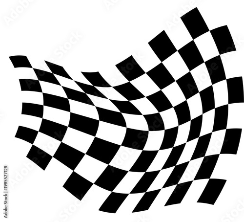 Racing checkered flag waves fast