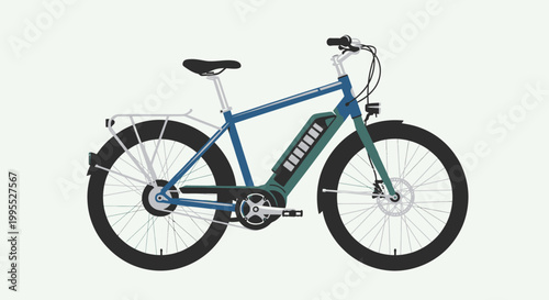 Blue Mountain Bike With Black Tires.