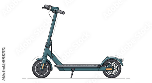 Electric scooter with two wheels.