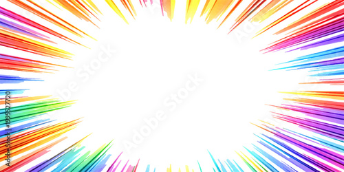 Abstract colorful rainbow background with floral vector design features a swirl pattern and decorative border for a summer style illustration card or wallpaper backdrop