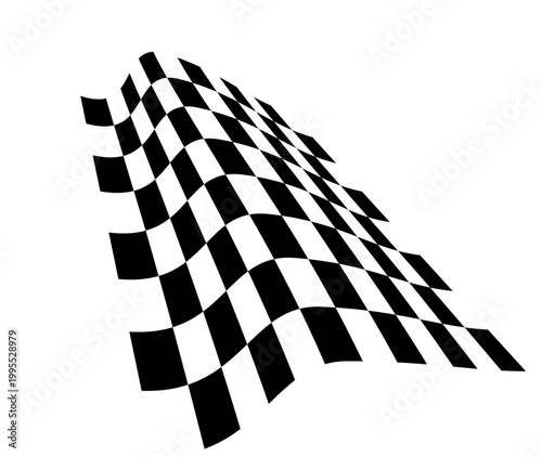 Racing checkered flag waving fast