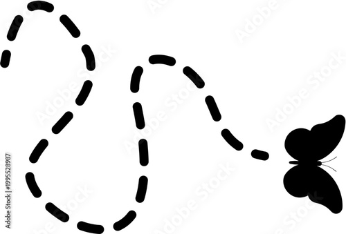 Butterfly follows dotted trail