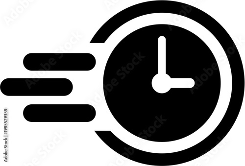 Speed Clock Icon Illustration