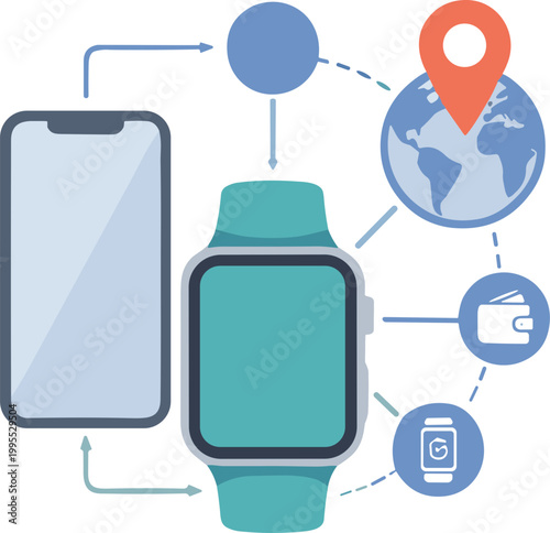 Cashless payment using smartwatch Illustration