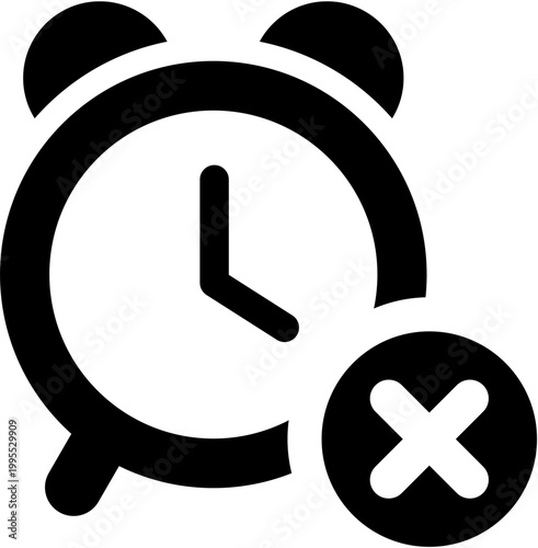 Alarm clock with delete symbol