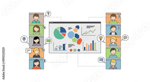 People in video conference meeting.