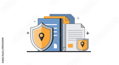 Secure data protection with shield icon.