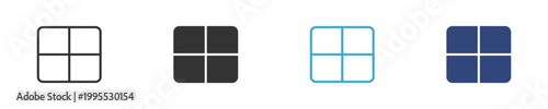Photos Grid layout icons set, Dashboard view symbols, UI grid icons, Interface blocks v