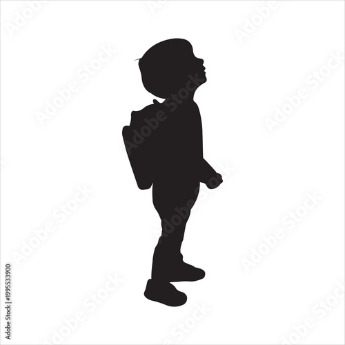 a child silhouette vector, back to school