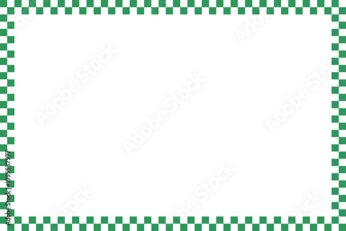 Green and white checker frame background