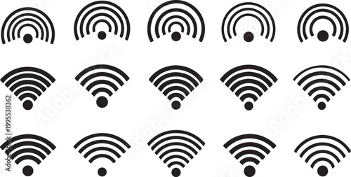 Wi-Fi signal icons on white background pattern