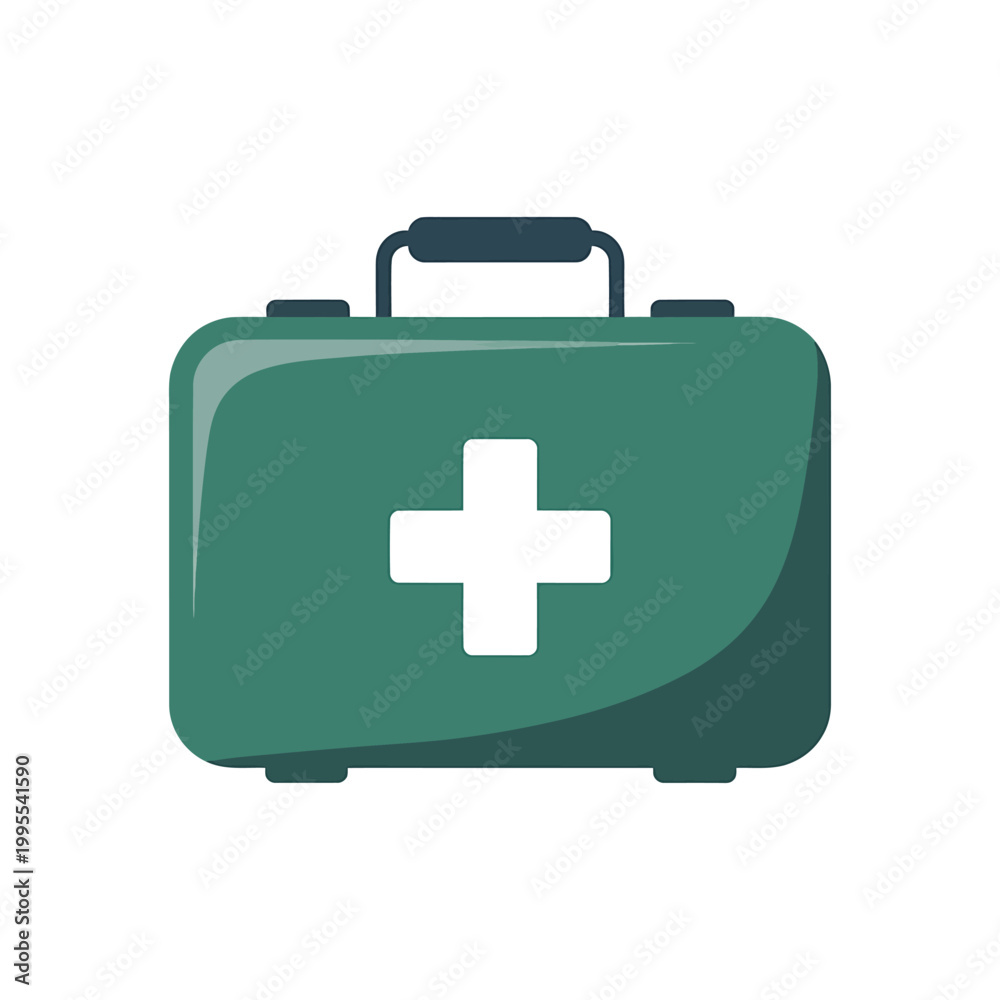 Obraz premium First aid box icon on White Background Vector Art Illustration on white background.