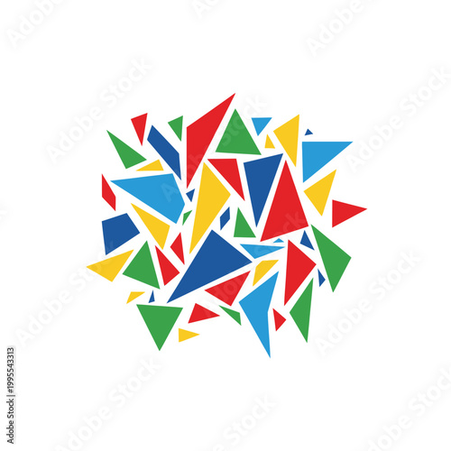 Abstract Geometric Background with Colorful Triangles