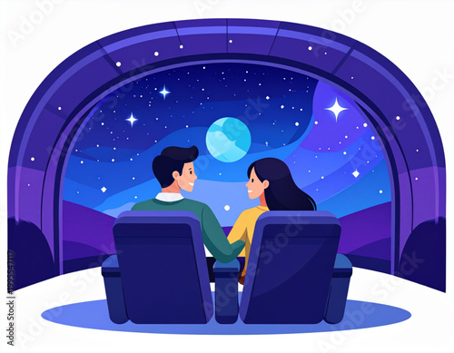 Planetarium Dome Heart Stars