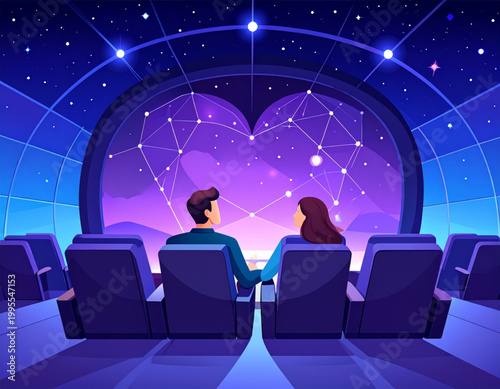 Planetarium Dome Heart Stars