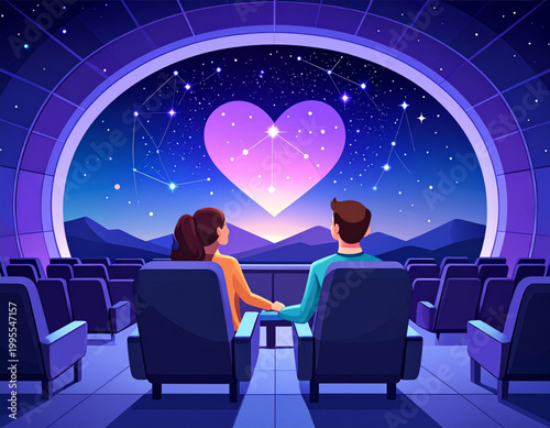 Planetarium Dome Heart Stars