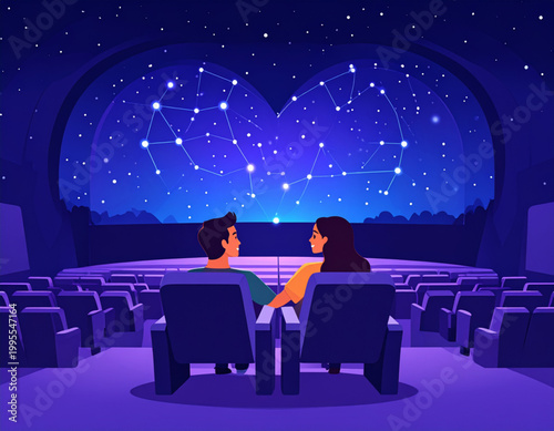 Planetarium Dome Heart Stars