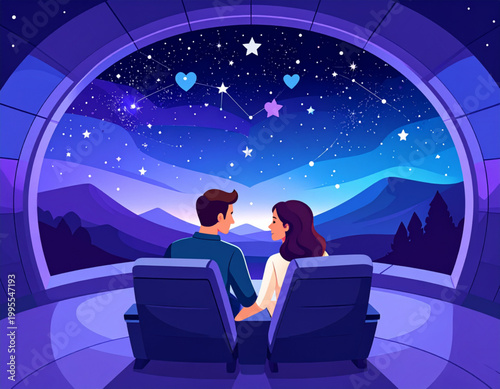 Planetarium Dome Heart Stars