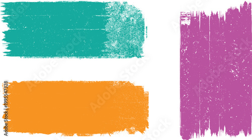 Glitch distorted grunge layer . Noise destroyed texture . Trendy defect error shapes . Overlay grunge texture . Distressed effect .Vector shapes with a halftone dots screen print texture.
