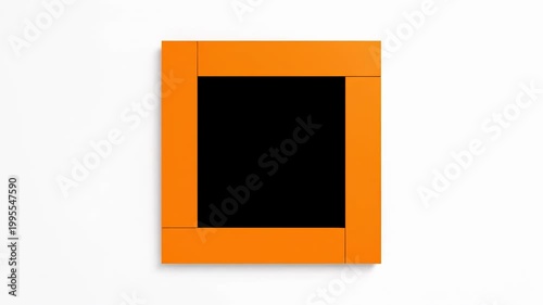 Minimalist black square icon centered on a plain white background with subtle shadow effect, flat geometric shape for design projects, vector-style clean graphic element.