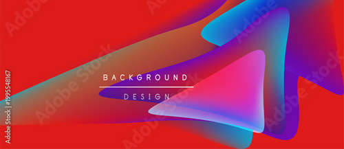 Abstract vibrant background. Fluid shapes blend red, blue, purple hues. Modern design element for digital projects.