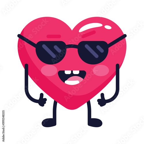 Glasses on emoji face showing concept icon of cool emoji, proud emoji