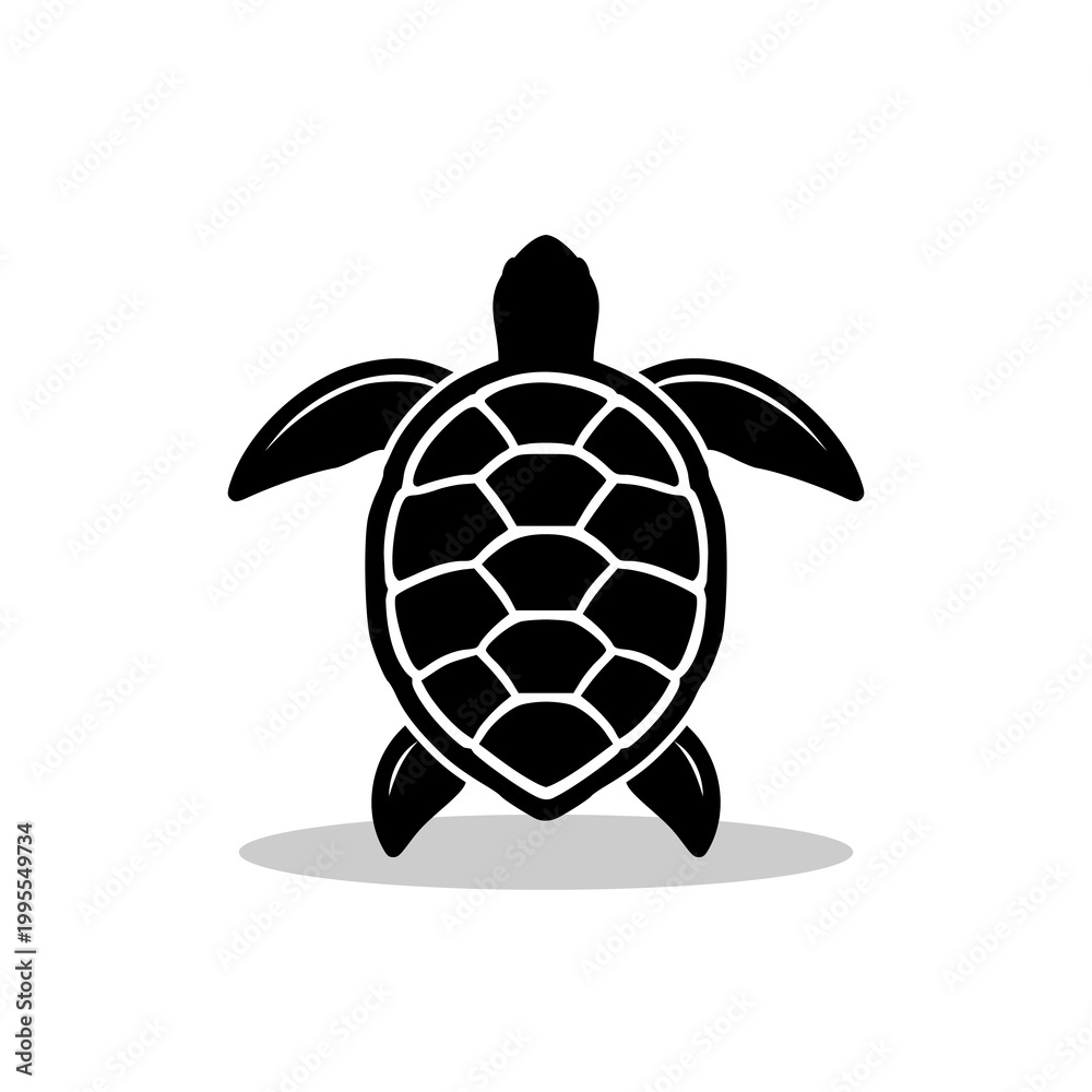 Obraz premium Sea turtle icon with shadow