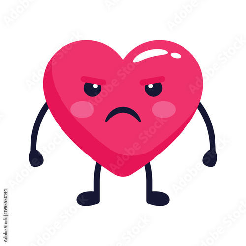 An editable flat icon of sad lonely heart showing heartbreak