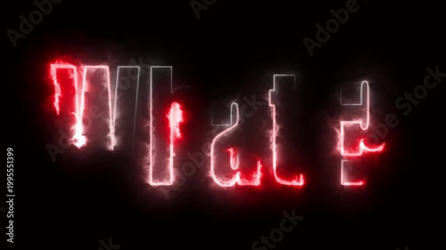 Neon text on black background