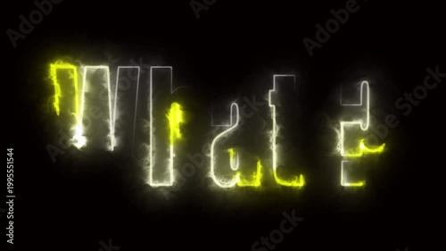 Neon text on black background