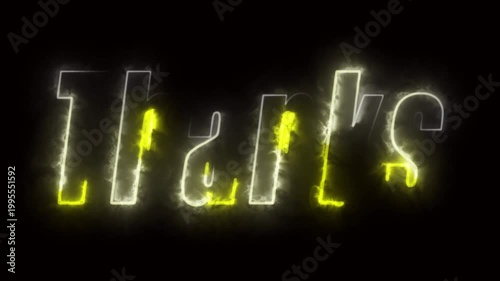 Neon text on black background