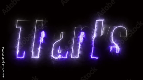 Neon text on black background