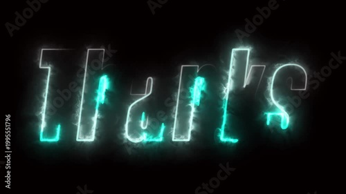 Neon text on black background