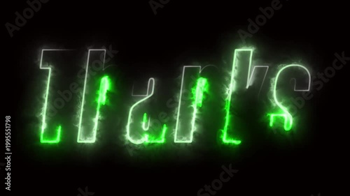 Neon text on black background