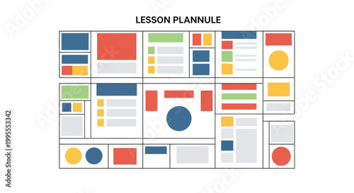 A visual representation of a lesson plan layout, showcasing different sections for activities, objectives, and assessments in a structured grid format, ideal for educational planning and organization