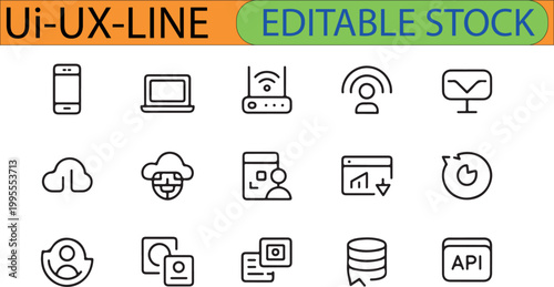 modern UI UX LINE EPS .eps image for stock marketplace