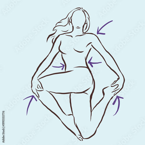 woman in exercise pose 01 vector for illustration card decoration