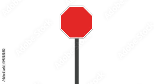A classic red octagonal stop sign on a dark metal pole