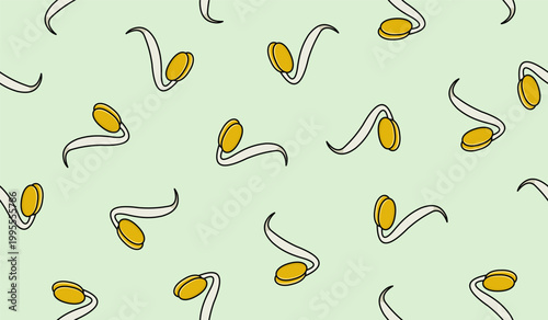Cute bean sprouts pattern background vector design