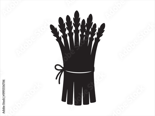 Asparagus bundle silhouette vegetable food minimal vector illustration