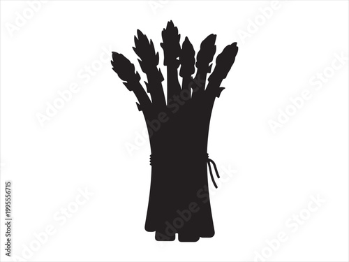 Asparagus bundle silhouette vegetable food minimal vector illustration