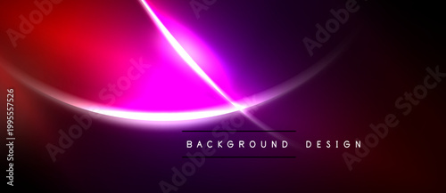 Abstract vibrant background. Pink, purple hues blend with black creating dynamic light effects. Modern design element.
