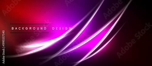 Vibrant abstract background. Red, purple hues blend with glowing lines. Modern design creates dynamic visual effect.