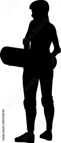 A skateboard woman or girl ...