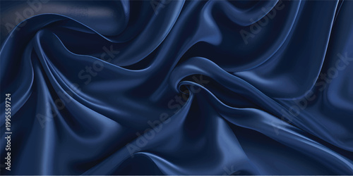 Smooth elegant purple silk and black satin fabric background with luxurious soft waves and shiny textile curves for a fashion decoration backdrop