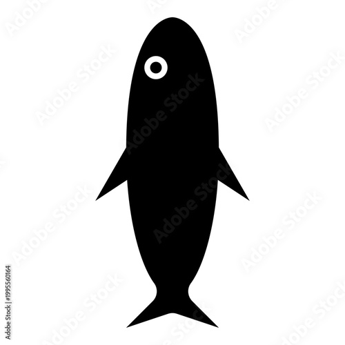 Fish silhouette icon black color vector illustration image flat style