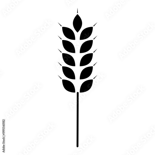 Wheat ear icon black color vector illustration image flat style