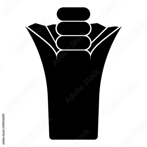 Chewing gum bubble Chew pillow icon black color vector illustration image flat style